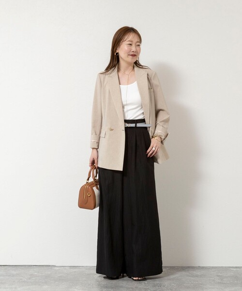 NOLLEY’S Sophi(ノーリーズソフィ)の「ウォッシャブルフィブリルポプリンワイドパンツ(その他パンツ・レディース・ブラウン/ブラック・34/38/36)」の17枚目の写真