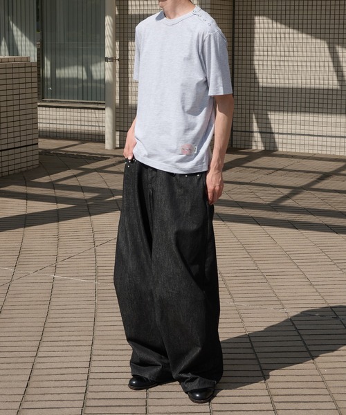 Perushu(ペルーシュ)の「SIDE HENLEY DOT BUTTON SLUB/サイドヘンリードットボタンスラブ(Tシャツ/カットソー・メンズ・杢グレー/ネイビー/オフホワイト・SMALL/LARGE/MEDIUM)」の15枚目の写真