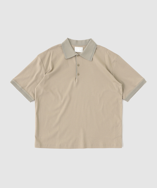 EDIFICE(エディフィス)の「《EDIFICE by PIPPIOLINO》コットンジャージー ニット ポロ シャツ(ポロシャツ・メンズ・ブラック/ベージュ系その他・LARGE/MEDIUM/SMALL)」の2枚目の写真