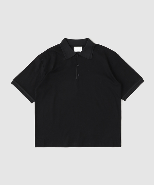 EDIFICE(エディフィス)の「《EDIFICE by PIPPIOLINO》コットンジャージー ニット ポロ シャツ(ポロシャツ・メンズ・ブラック/ベージュ系その他・LARGE/MEDIUM/SMALL)」の1枚目の写真