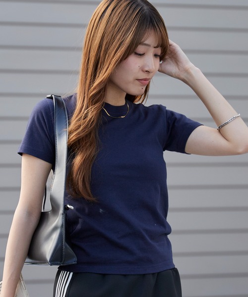 United Athle(ユナイテッドアスレ)の「【UNITED ATHLE】5.6オンス ハイクオリティー クルーネック ベイビーT チビT ミニT クロップドTシャツ 半袖 レディース 2026年 夏 夏服(Tシャツ/カットソー・レディース・ブラック/ミックスグレー/ベビーピンク/ナチュラル/ホワイト/グリーン/ライトオリーブ/スミクロ/ネイビー・XS/S)」の9枚目の写真
