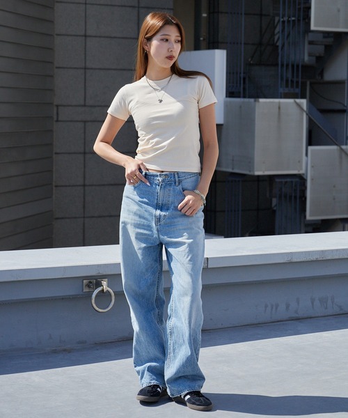 United Athle(ユナイテッドアスレ)の「【UNITED ATHLE】5.6オンス ハイクオリティー クルーネック ベイビーT チビT ミニT クロップドTシャツ 半袖 レディース 2026年 夏 夏服(Tシャツ/カットソー・レディース・ブラック/ミックスグレー/ベビーピンク/ナチュラル/ホワイト/グリーン/ライトオリーブ/スミクロ/ネイビー・XS/S)」の21枚目の写真