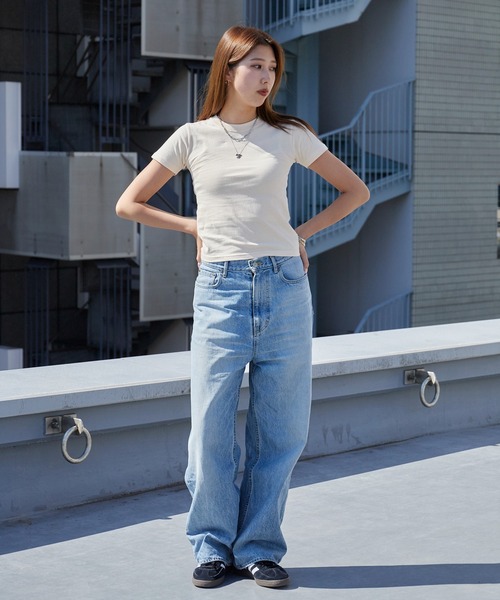 United Athle(ユナイテッドアスレ)の「【UNITED ATHLE】5.6オンス ハイクオリティー クルーネック ベイビーT チビT ミニT クロップドTシャツ 半袖 レディース 2026年 夏 夏服(Tシャツ/カットソー・レディース・ブラック/ミックスグレー/ベビーピンク/ナチュラル/ホワイト/グリーン/ライトオリーブ/スミクロ/ネイビー・XS/S)」の22枚目の写真