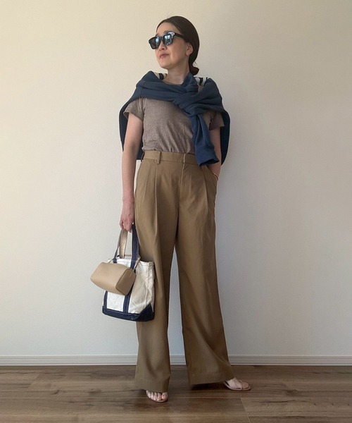 Trefle blanc(トレフルブラン)の「【original】NEW★ chino 2tuck-pants(チノパンツ・レディース・ブラック/ベージュ・FREE)」の2枚目の写真