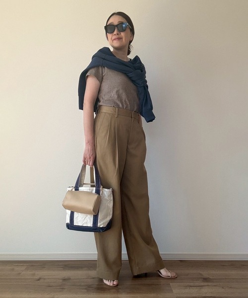 Trefle blanc(トレフルブラン)の「【original】NEW★ chino 2tuck-pants(チノパンツ・レディース・ブラック/ベージュ・FREE)」の4枚目の写真