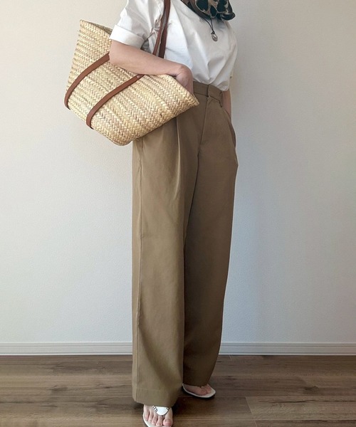 Trefle blanc(トレフルブラン)の「【original】NEW★ chino 2tuck-pants(チノパンツ・レディース・ブラック/ベージュ・FREE)」の8枚目の写真