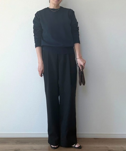 Trefle blanc(トレフルブラン)の「【original】NEW★ chino 2tuck-pants(チノパンツ・レディース・ブラック/ベージュ・FREE)」の12枚目の写真
