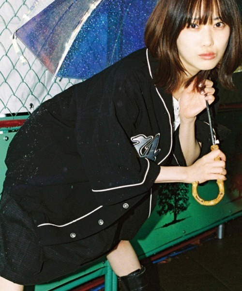 EFFECTEN（エフェクテン）の「mhs2655-Patchwork baseball shirts ベースボールシャツ(efdig-12)（シャツ/ブラウス・メンズ・ブラック/ブルー・M/L）」の2枚目の写真