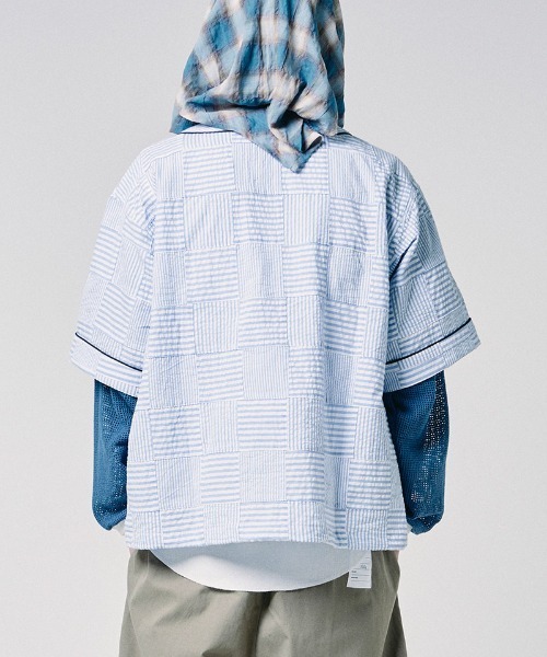 EFFECTEN（エフェクテン）の「mhs2655-Patchwork baseball shirts ベースボールシャツ(efdig-12)（シャツ/ブラウス・メンズ・ブラック/ブルー・M/L）」の22枚目の写真
