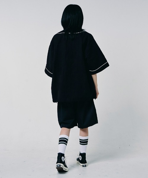 EFFECTEN（エフェクテン）の「mhs2655-Patchwork baseball shirts ベースボールシャツ(efdig-12)（シャツ/ブラウス・メンズ・ブラック/ブルー・M/L）」の12枚目の写真