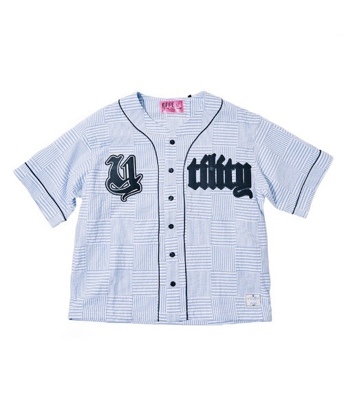 EFFECTEN（エフェクテン）の「mhs2655-Patchwork baseball shirts ベースボールシャツ(efdig-12)（シャツ/ブラウス・メンズ・ブラック/ブルー・M/L）」の8枚目の写真