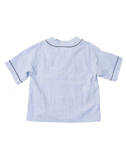 EFFECTEN（エフェクテン）の「mhs2655-Patchwork baseball shirts ベースボールシャツ(efdig-12)（シャツ/ブラウス・メンズ・ブラック/ブルー・M/L）」の7枚目の写真