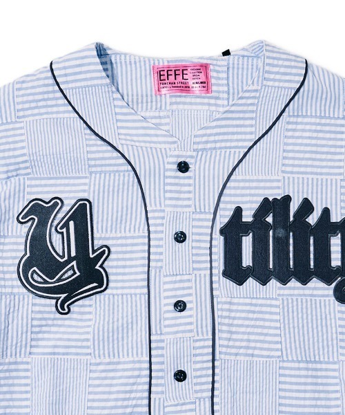 EFFECTEN（エフェクテン）の「mhs2655-Patchwork baseball shirts ベースボールシャツ(efdig-12)（シャツ/ブラウス・メンズ・ブラック/ブルー・M/L）」の6枚目の写真