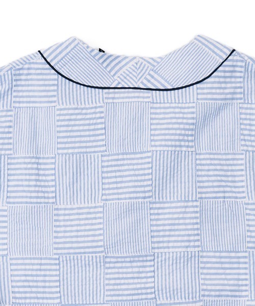 EFFECTEN（エフェクテン）の「mhs2655-Patchwork baseball shirts ベースボールシャツ(efdig-12)（シャツ/ブラウス・メンズ・ブラック/ブルー・M/L）」の5枚目の写真