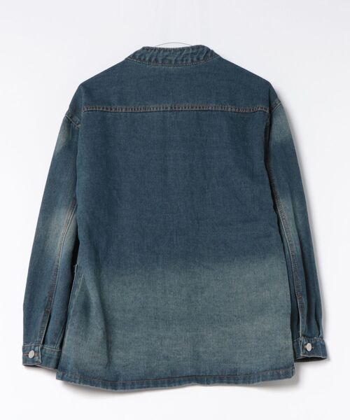 IO(イオ)(イオ)の「KUNG-FU SHIRT カンフーシャツ チャイナシャツ キレイめ 無地 長袖/ CTTP-001(デニムジャケット・レディース・ライトブルー/ダークブルー・LARGE/MEDIUM/SMALL)」の8枚目の写真