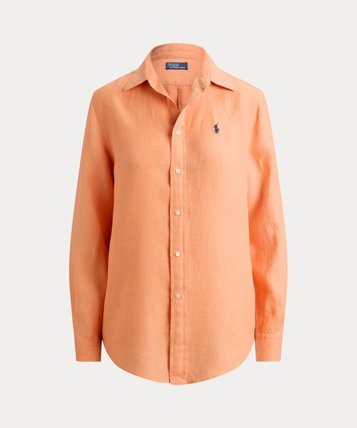 POLO RALPH LAUREN(ポロ ラルフ ローレン)の「クラシック フィット リネン シャツ(シャツ/ブラウス・レディース・ピンク・S/M/L/XS/XXS)」の7枚目の写真