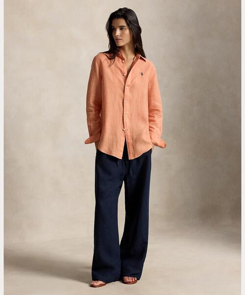 POLO RALPH LAUREN(ポロ ラルフ ローレン)の「クラシック フィット リネン シャツ(シャツ/ブラウス・レディース・ピンク・S/M/L/XS/XXS)」の6枚目の写真