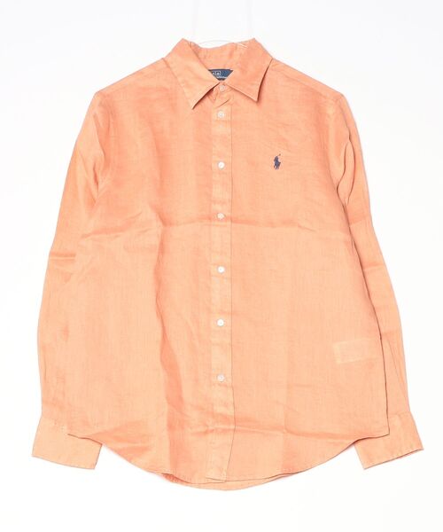 POLO RALPH LAUREN(ポロ ラルフ ローレン)の「クラシック フィット リネン シャツ(シャツ/ブラウス・レディース・ピンク・S/M/L/XS/XXS)」の3枚目の写真
