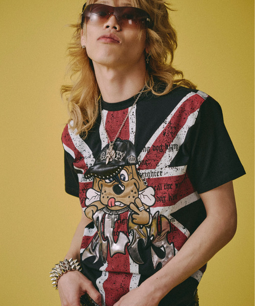 GALFY（ガルフィー）の「『GALFY/ガルフィー』UKギャル男 TEE（Tシャツ/カットソー・レディース・ブラック系1/ブラック/ホワイト・XL/L）」の3枚目の写真