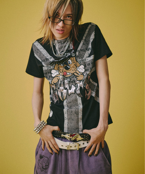 GALFY（ガルフィー）の「『GALFY/ガルフィー』UKギャル男 TEE（Tシャツ/カットソー・レディース・ブラック系1/ブラック/ホワイト・XL/L）」の16枚目の写真