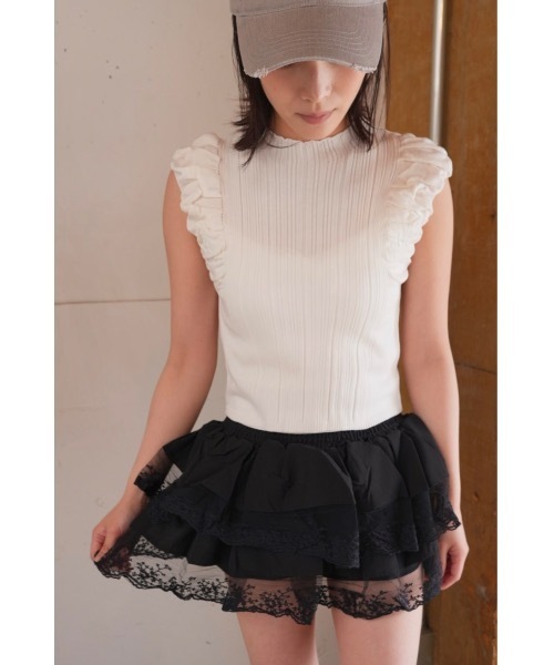 SALTMINT(ソルトミント)の「ノースリーブニット(Tシャツ/カットソー・レディース・ホワイト/ベージュ/ブラック・FREE)」の8枚目の写真