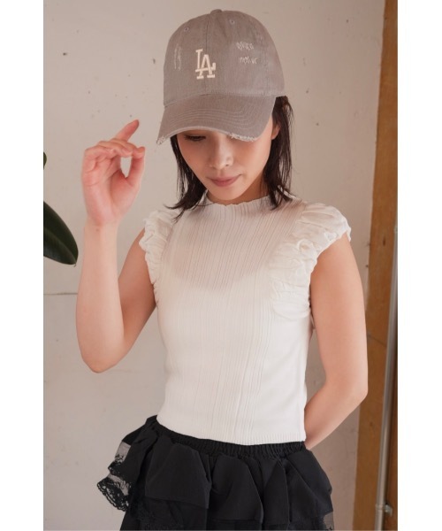 SALTMINT(ソルトミント)の「ノースリーブニット(Tシャツ/カットソー・レディース・ホワイト/ベージュ/ブラック・FREE)」の14枚目の写真