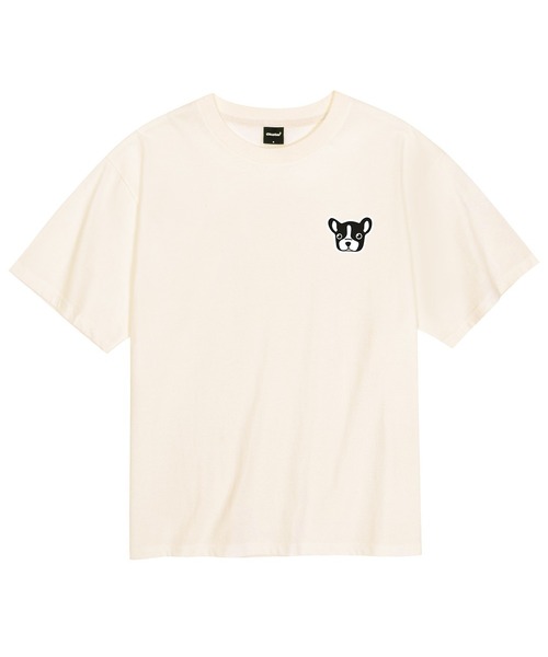 OKSTAR(オクスター)の「クールコットンオーバーサイズブルドッグ刺繍パッチ半袖Tシャツ(Tシャツ/カットソー・レディース・ブラック/ホワイト/ダークグリーン/クリーム・SMALL/MEDIUM/LARGE/X-LARGE/XX-LARGE)」の3枚目の写真