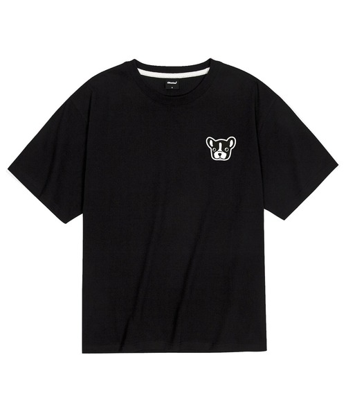 OKSTAR(オクスター)の「クールコットンオーバーサイズブルドッグ刺繍パッチ半袖Tシャツ(Tシャツ/カットソー・レディース・ブラック/ホワイト/ダークグリーン/クリーム・SMALL/MEDIUM/LARGE/X-LARGE/XX-LARGE)」の1枚目の写真