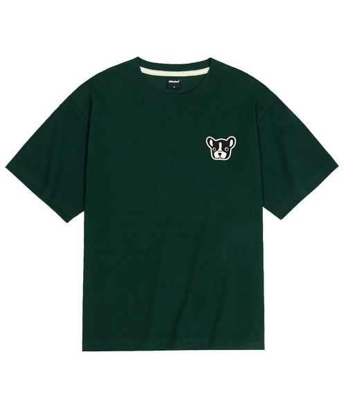 OKSTAR(オクスター)の「クールコットンオーバーサイズブルドッグ刺繍パッチ半袖Tシャツ(Tシャツ/カットソー・レディース・ブラック/ホワイト/ダークグリーン/クリーム・SMALL/MEDIUM/LARGE/X-LARGE/XX-LARGE)」の4枚目の写真