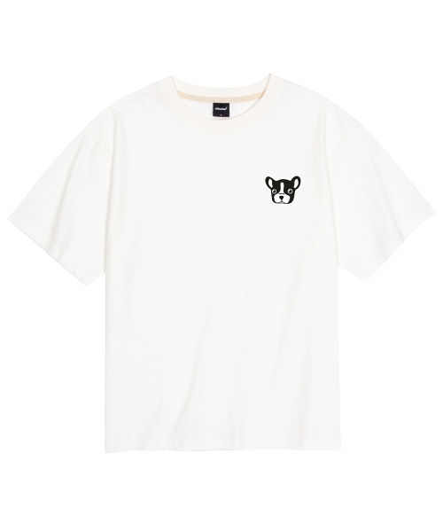 OKSTAR(オクスター)の「クールコットンオーバーサイズブルドッグ刺繍パッチ半袖Tシャツ(Tシャツ/カットソー・レディース・ブラック/ホワイト/ダークグリーン/クリーム・SMALL/MEDIUM/LARGE/X-LARGE/XX-LARGE)」の8枚目の写真
