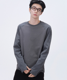 Two-tone raglan long sleeve CHARCOAL