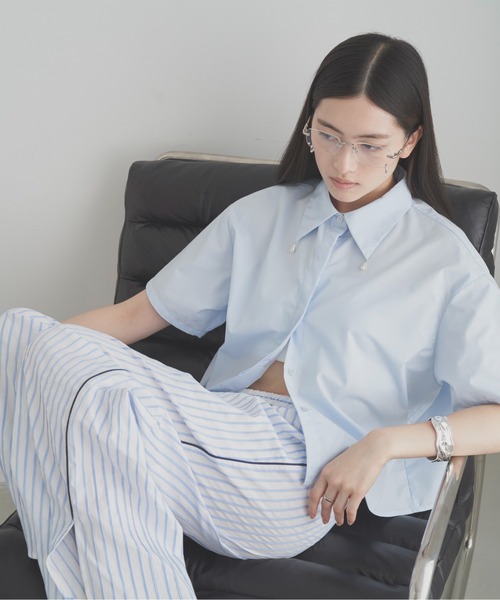 SOEMIN（ソミン）の「Relaxed piping pants／リラックスストライプパンツ（その他パンツ・レディース・ピンク/サックスブルー・FREE）」の16枚目の写真