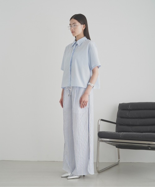 SOEMIN（ソミン）の「Relaxed piping pants／リラックスストライプパンツ（その他パンツ・レディース・ピンク/サックスブルー・FREE）」の19枚目の写真