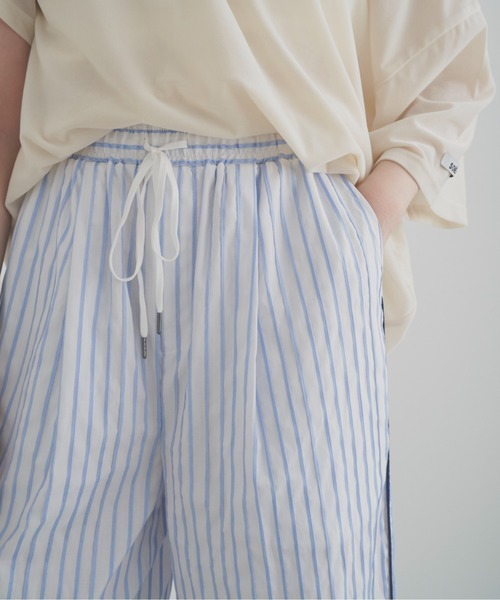 SOEMIN（ソミン）の「Relaxed piping pants／リラックスストライプパンツ（その他パンツ・レディース・ピンク/サックスブルー・FREE）」の14枚目の写真