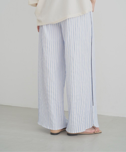 SOEMIN（ソミン）の「Relaxed piping pants／リラックスストライプパンツ（その他パンツ・レディース・ピンク/サックスブルー・FREE）」の13枚目の写真