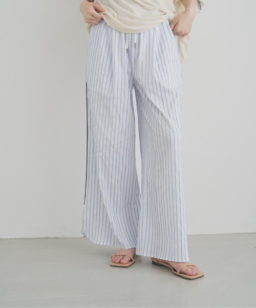 SOEMIN（ソミン）の「Relaxed piping pants／リラックスストライプパンツ（その他パンツ・レディース・ピンク/サックスブルー・FREE）」の11枚目の写真
