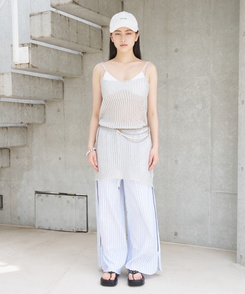 SOEMIN（ソミン）の「Relaxed piping pants／リラックスストライプパンツ（その他パンツ・レディース・ピンク/サックスブルー・FREE）」の21枚目の写真