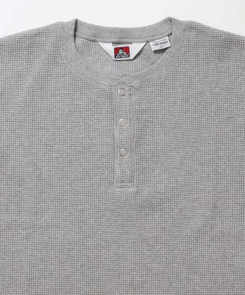 BEN DAVIS（ベンデイビス）の「【BEN DAVIS（ベンデイビス）】WAFFLE S/S HENLEY / クルーネック ワッフル オーバーサイズ 半袖 レイヤード（Tシャツ/カットソー・メンズ・ライトグレー/ワイン/ホワイト/ブラック・MEDIUM/LARGE/X-LARGE）」の6枚目の写真
