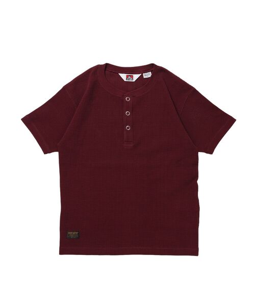BEN DAVIS（ベンデイビス）の「【BEN DAVIS（ベンデイビス）】WAFFLE S/S HENLEY / クルーネック ワッフル オーバーサイズ 半袖 レイヤード（Tシャツ/カットソー・メンズ・ライトグレー/ワイン/ホワイト/ブラック・MEDIUM/LARGE/X-LARGE）」の12枚目の写真