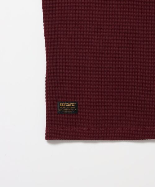 BEN DAVIS（ベンデイビス）の「【BEN DAVIS（ベンデイビス）】WAFFLE S/S HENLEY / クルーネック ワッフル オーバーサイズ 半袖 レイヤード（Tシャツ/カットソー・メンズ・ライトグレー/ワイン/ホワイト/ブラック・MEDIUM/LARGE/X-LARGE）」の15枚目の写真