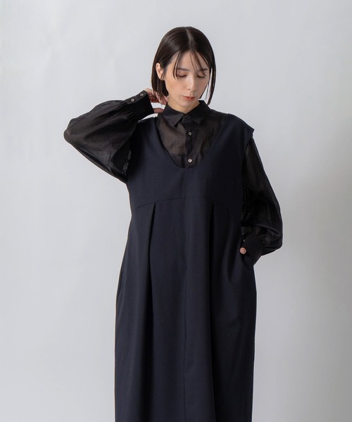 Kelen(ケレン)の「「KELEN / ケレン」コクーンシルエットジャンパースカート(ワンピース・レディース・ネイビー/チャコールグレー/グレイッシュベージュ・S/M)」の19枚目の写真