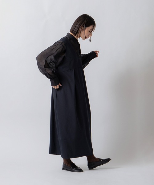 Kelen(ケレン)の「「KELEN / ケレン」コクーンシルエットジャンパースカート(ワンピース・レディース・ネイビー/チャコールグレー/グレイッシュベージュ・S/M)」の20枚目の写真