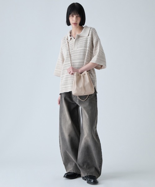 VELNUS(ベルナス)の「【VELNUS】Multi-Way Cross Design Chain Drawstring Bag/マルチway クロスデザイン チェーン巾着バッグ(ショルダーバッグ・メンズ・ブラック/アイボリー・FREE)」の15枚目の写真