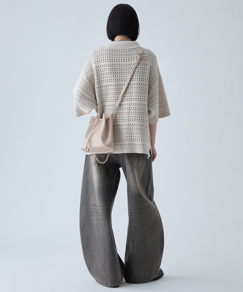 VELNUS(ベルナス)の「【VELNUS】Multi-Way Cross Design Chain Drawstring Bag/マルチway クロスデザイン チェーン巾着バッグ(ショルダーバッグ・メンズ・ブラック/アイボリー・FREE)」の16枚目の写真