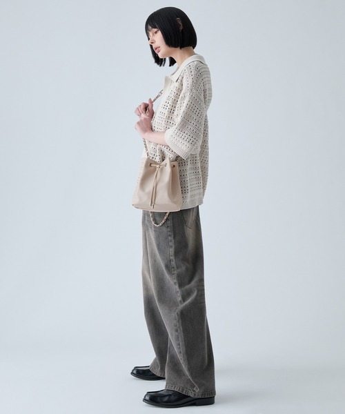VELNUS(ベルナス)の「【VELNUS】Multi-Way Cross Design Chain Drawstring Bag/マルチway クロスデザイン チェーン巾着バッグ(ショルダーバッグ・メンズ・ブラック/アイボリー・FREE)」の17枚目の写真