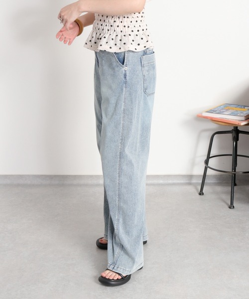 cepo（セポ）の「気軽に履けて、気軽に美脚〈接触冷感 / UVカット / 360度ストレッチ〉NEO ICE ワークデニムパンツ（デニムパンツ・レディース・ブルー系3/ワンウォッシュ・L/M/S）」の13枚目の写真
