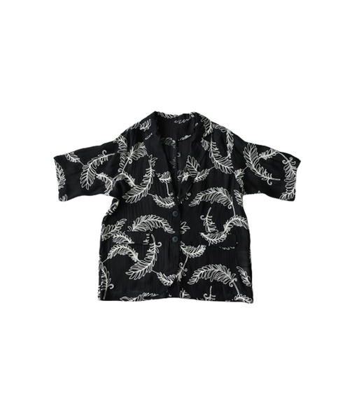 antiqua(アンティカ)の「リーフ 柄 刺繍 シアー テーラードジャケット(テーラードジャケット・レディース・ブラック/ナチュラル・ONESIZE)」の11枚目の写真
