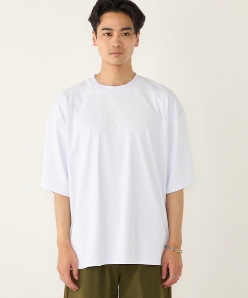SHIPS Colors（シップス カラーズ）の「SHIPS Colors:〈汗染み防止・遮熱・吸水速乾・UVカット〉ルーズ シルエット T（Tシャツ/カットソー・メンズ・ライトホワイト/ブラック/ベージュ・LARGE/X-LARGE/MEDIUM）」の15枚目の写真
