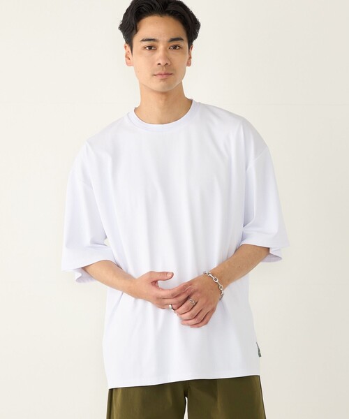 SHIPS Colors（シップス カラーズ）の「SHIPS Colors:〈汗染み防止・遮熱・吸水速乾・UVカット〉ルーズ シルエット T（Tシャツ/カットソー・メンズ・ライトホワイト/ブラック/ベージュ・LARGE/X-LARGE/MEDIUM）」の20枚目の写真