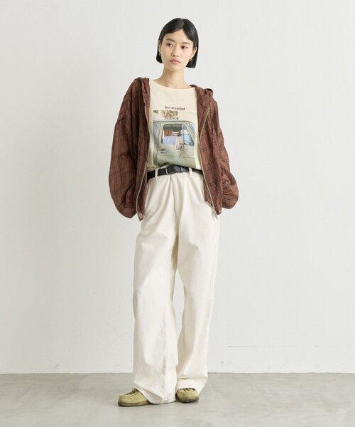 CIAOPANIC TYPY(チャオパニックティピー)の「∴シアークロップドジップチェックフードシャツ(シャツ/ブラウス・レディース・ブラウン/グリーン/ブルー/オフホワイト・ONE SIZE)」の8枚目の写真